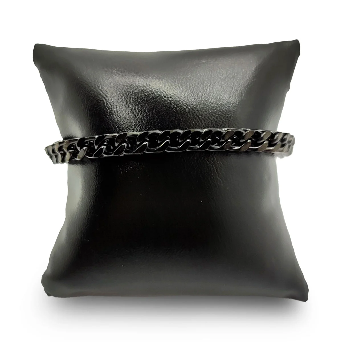 Pulsera Acero Negro Hombre Esclava Cubica Trenzada