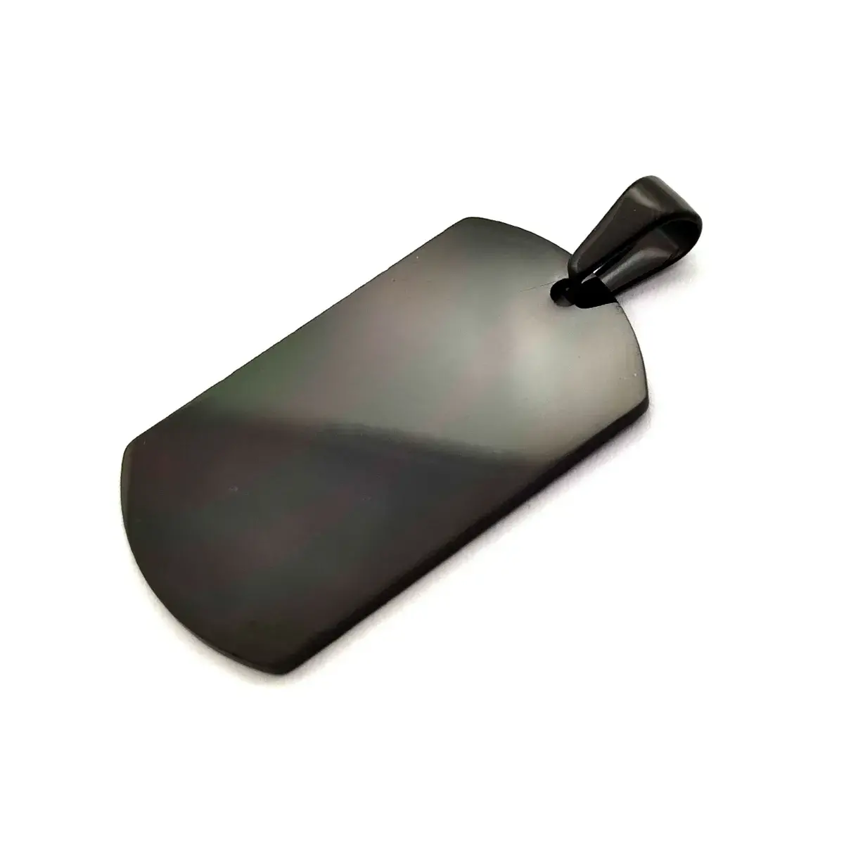 Dije Acero Inox Negro Placa Para Grabado Laser 39mm