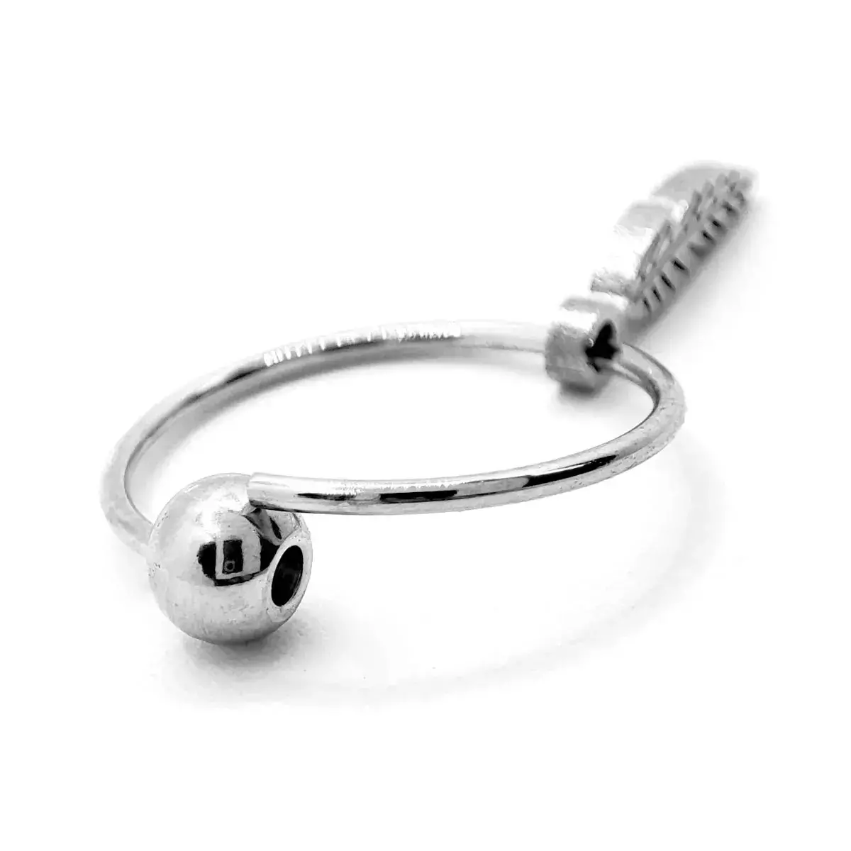 Piercing de Oreja Acero Plateado Arracada Pluma Colgante