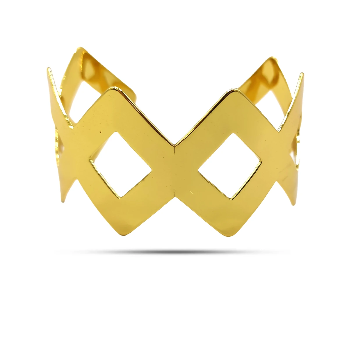 Pulsera Acero Brazalete Ajustable Rombos Huecos Unidos