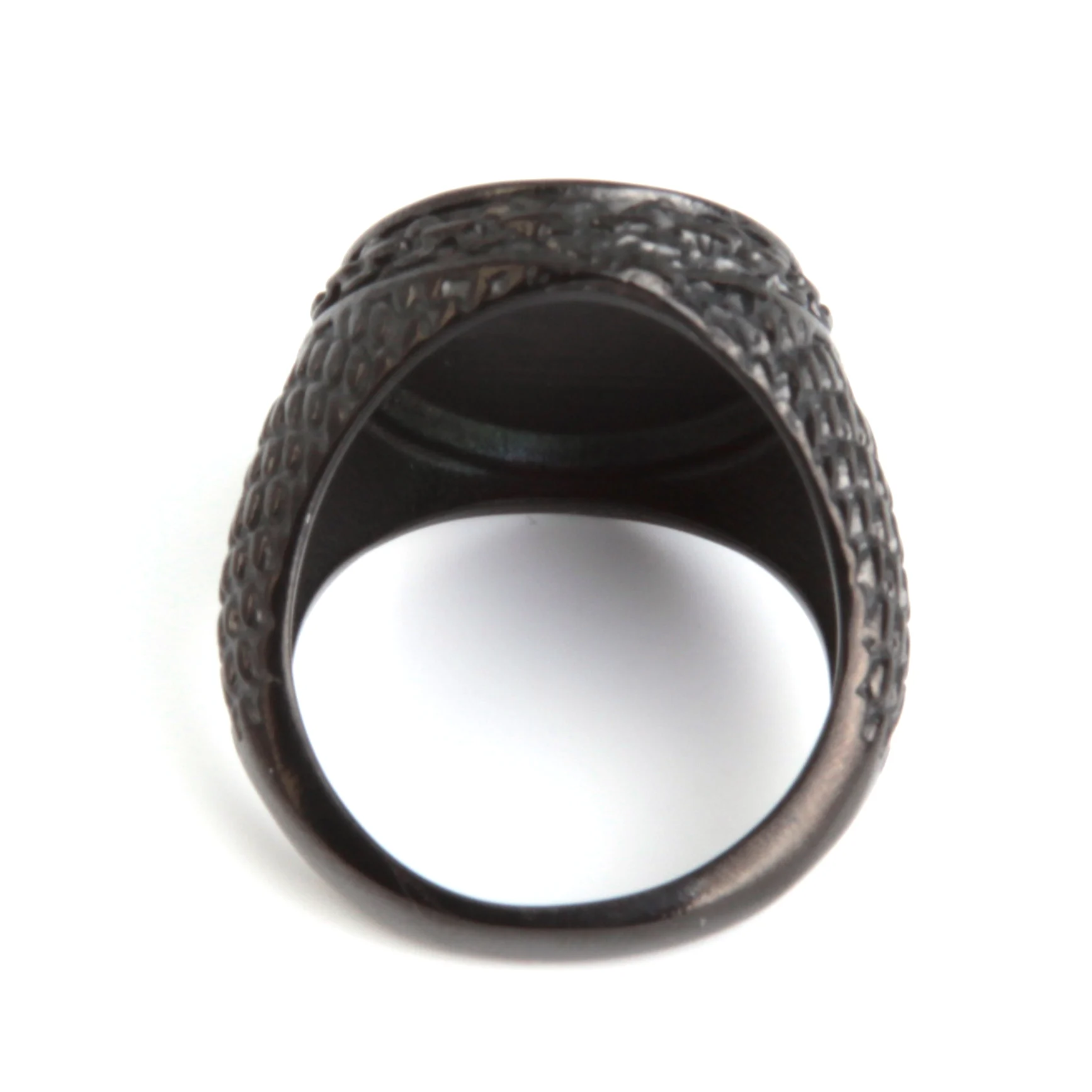 Anillo Hombre Acero Negro Ancla Marinera Dark