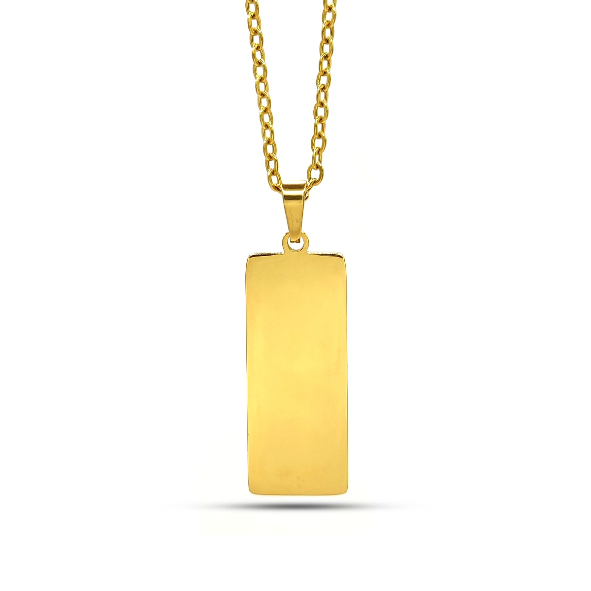 Collar Acero Placa Lisa Rectangular Para Grabado 30 mm
