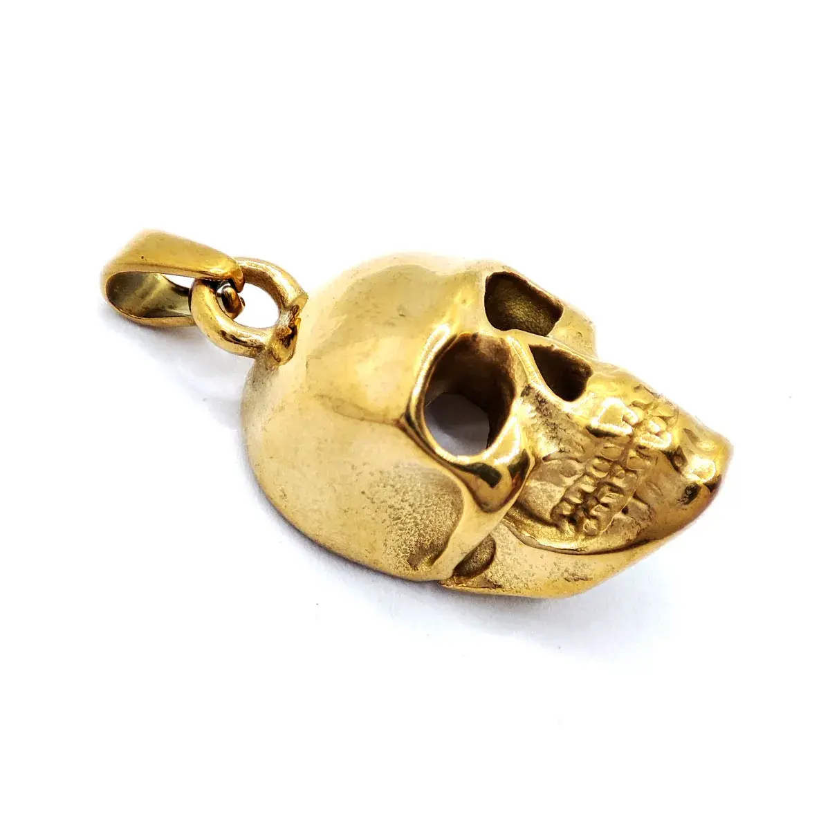 Dije Acero Inoxidable Dorado Calavera Cráneo Skull 21mm