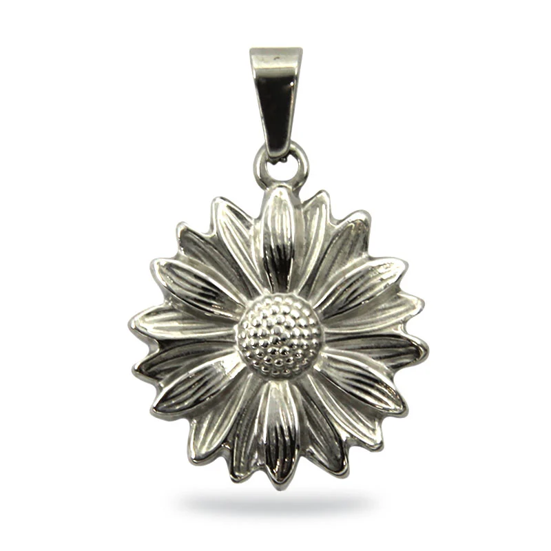 Dije Acero Plateado Girasol de Larga Vida Positivismo