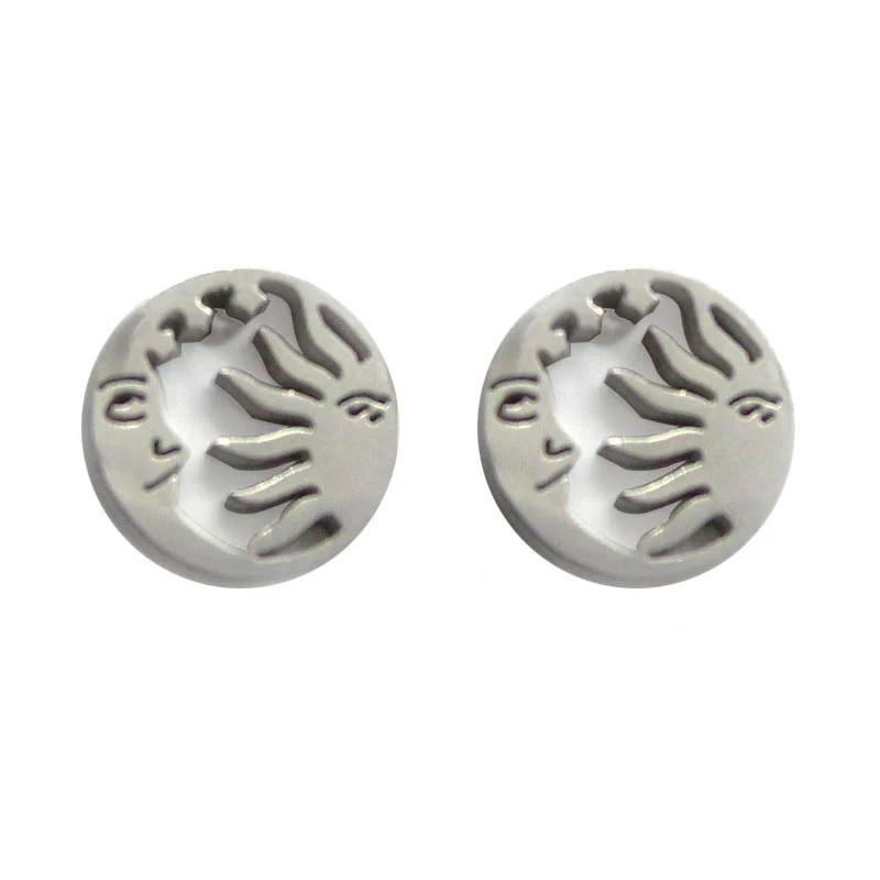 Aretes Acero Plateado Eclipse Sol Luna Estrellas