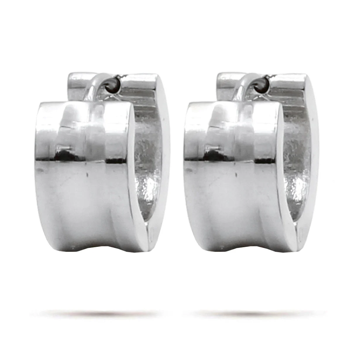 Aretes Tipo Huggies Acero Inox Plateado Arracadas Curvas