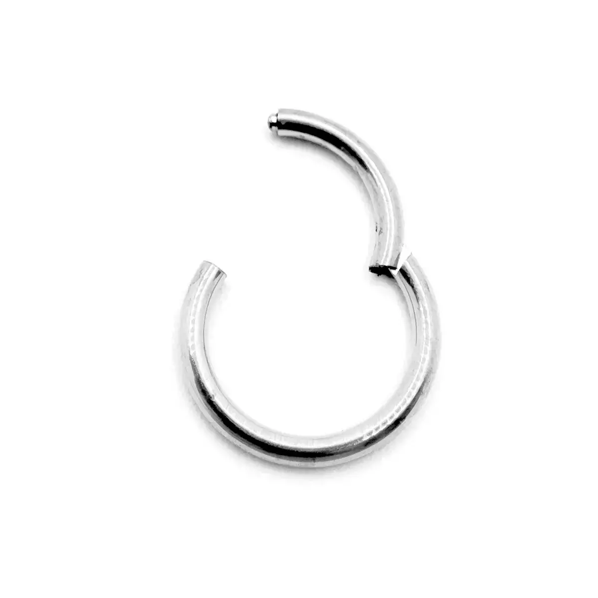 Arete Acero Plateado Tipo Piercing Aro Liso 8mm Clicker