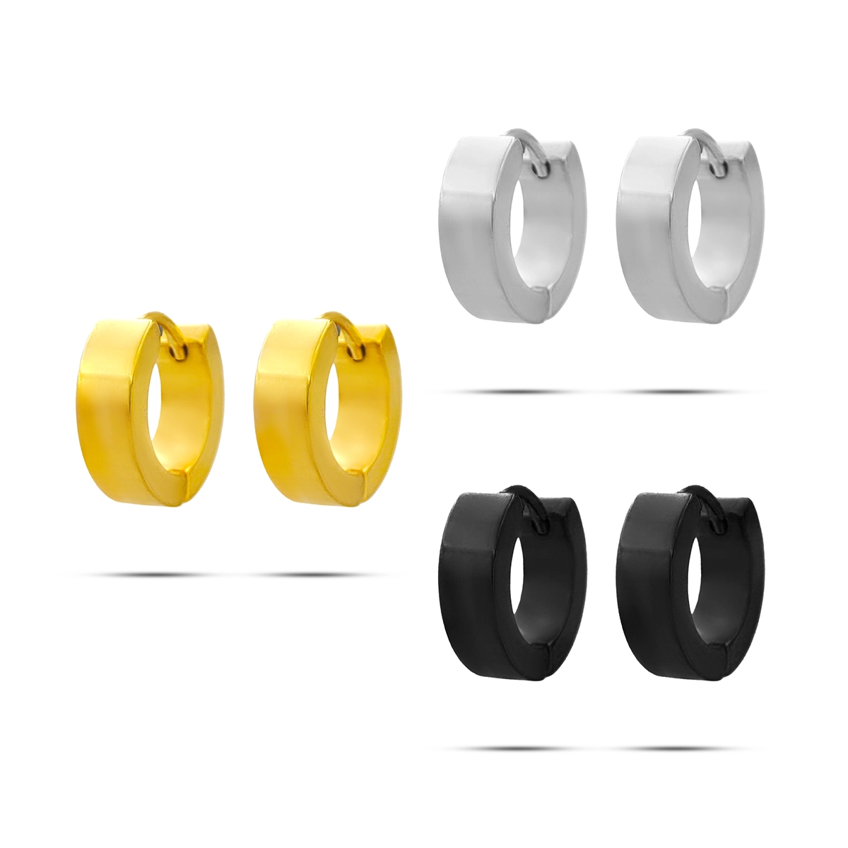Aretes Acero Inox Arracadas Huggies Lisas Sencillas