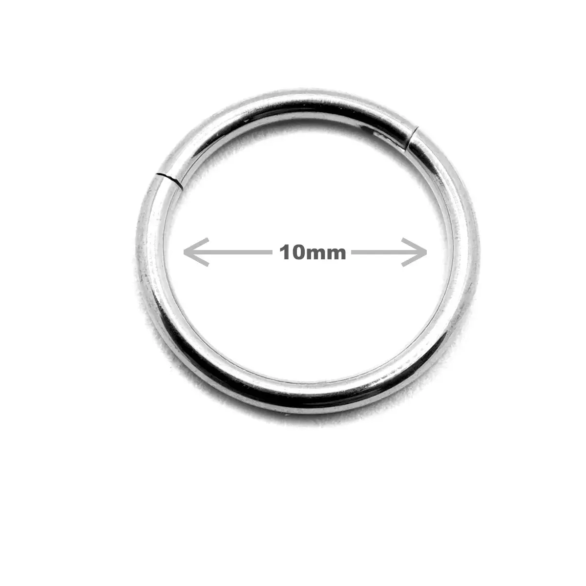 Arete Acero Plateado Tipo Piercing Aro Liso 10mm Clicker