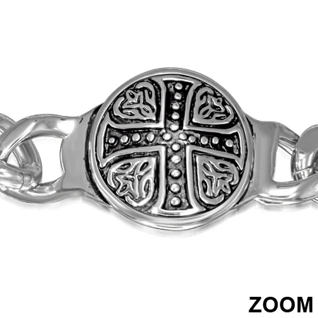 Pulsera Gruesa de Acero Inox Escudo Cruz Chopper