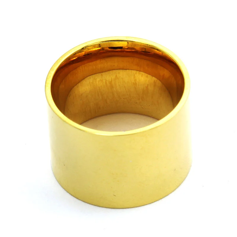 Anillo Acero Inoxidable Dorado Mujer Liso Minimalista