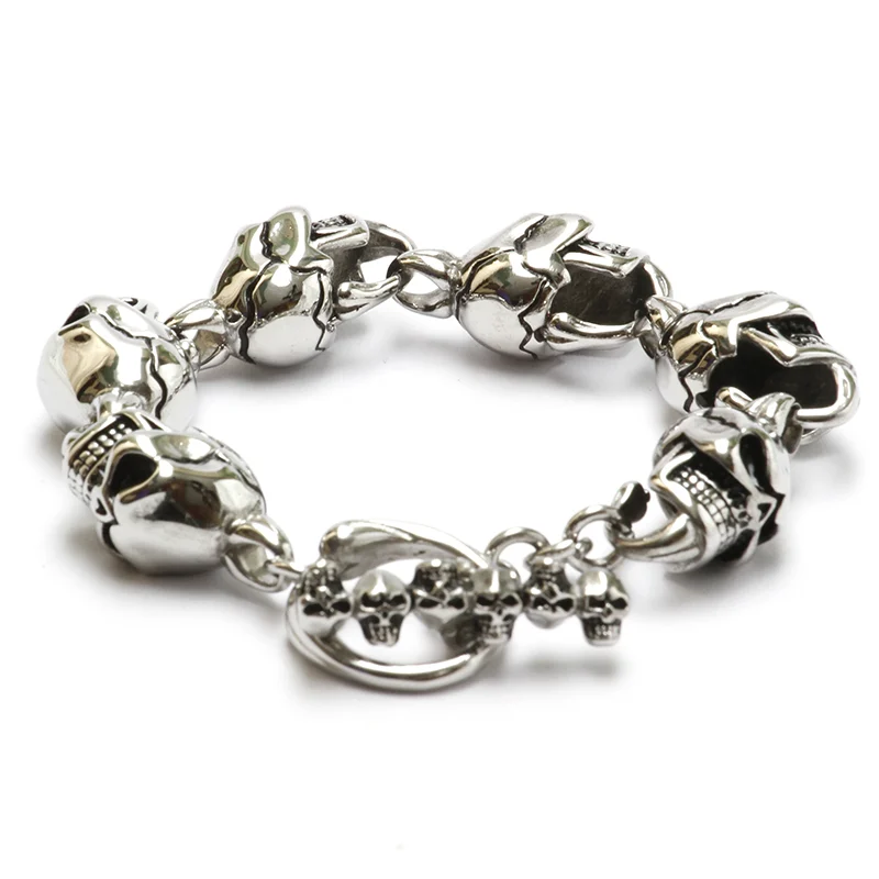 Pulsera de Acero Inoxidable Calaveras Chopper