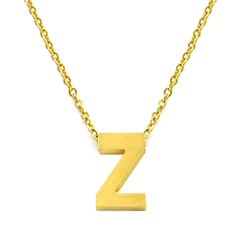 Collar Acero Inoxidable Dorado Letra Z Pequeña Nice