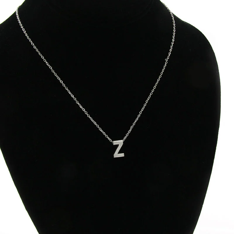 Collar Acero Inoxidable Plateado Letra Z Pequeña Nice
