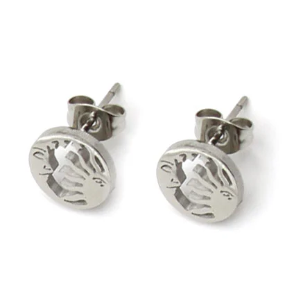 Set de Joyeria Plateado Cadena Aretes Dije Eclipse Luna