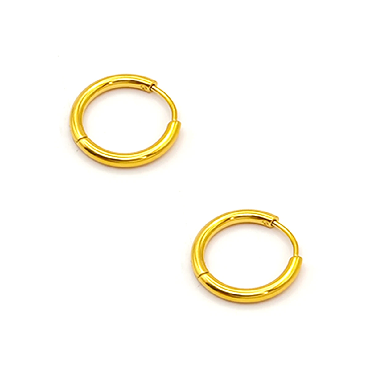 Aretes Acero Tipo Pendiente Huggies Aro Clásica 14 mm