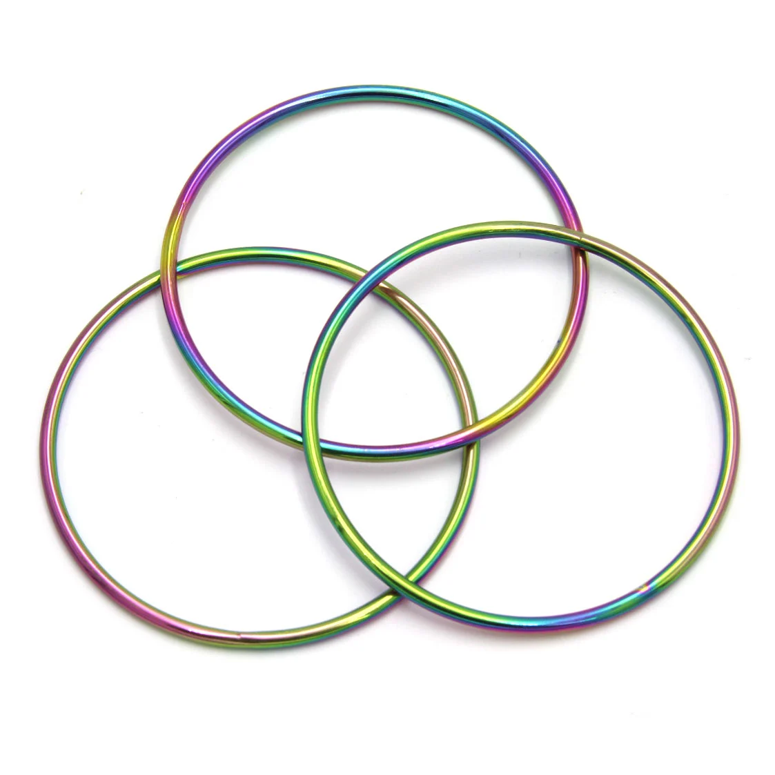 Pulsera Acero Ionizado Triple Brazalete Unicorn Arcoiris