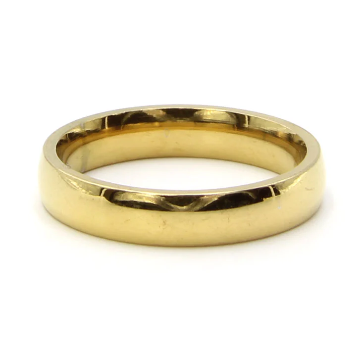 Anillo Acero Inoxidable Dorado Argolla Matrimonio 4 mm