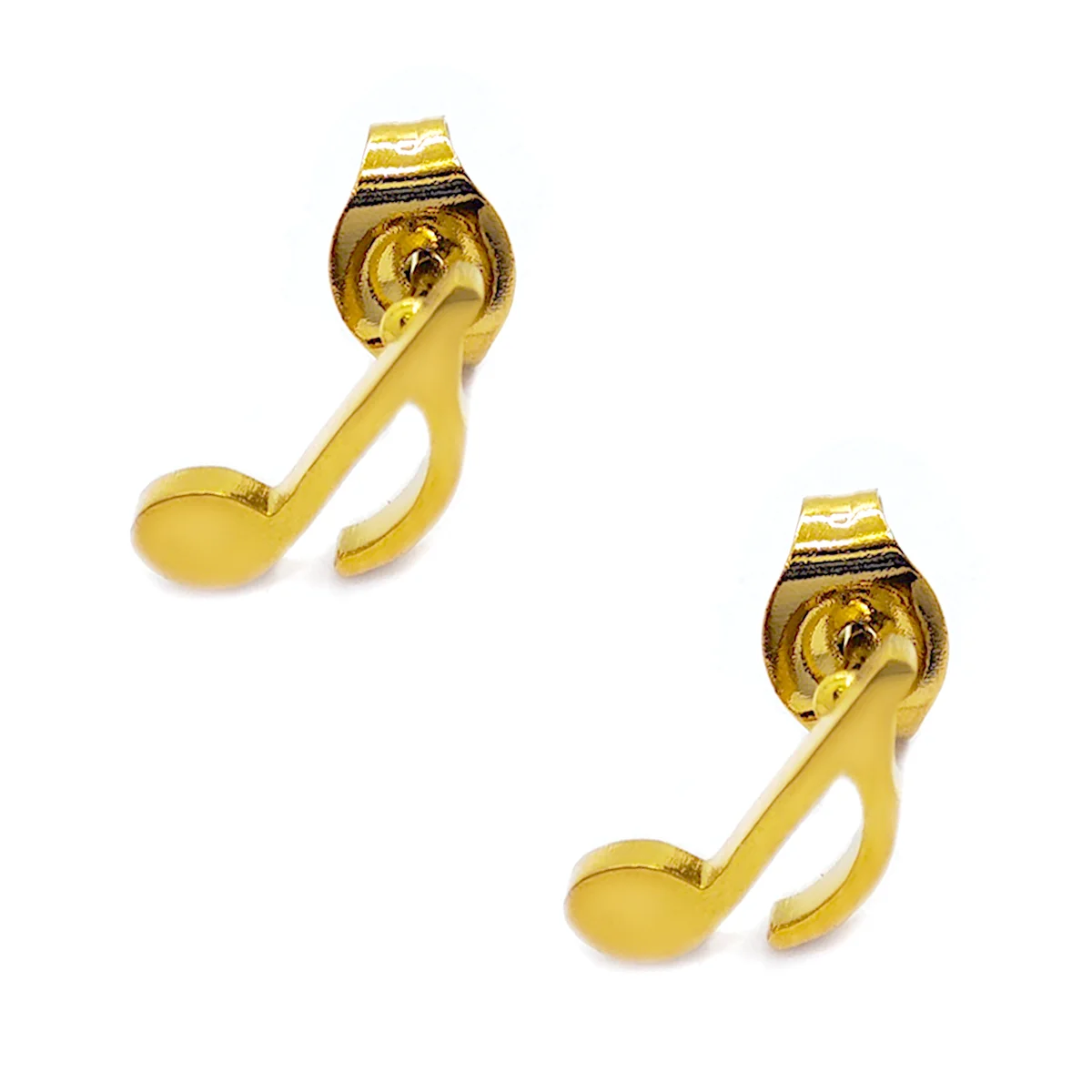Set Joyeria Acero Dorado Nota Musical Música Corchea