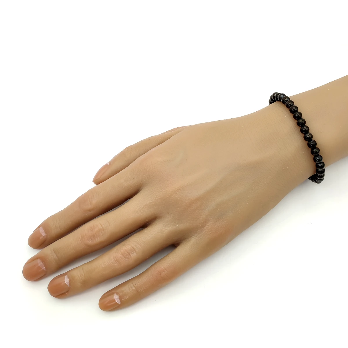 Pulsera Acero Inoxidable Negro Balines Elastica 5 mm