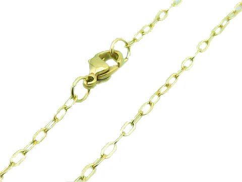 Cadena Delgada para Dije Acero Eslabón Oval Largo Dorado
