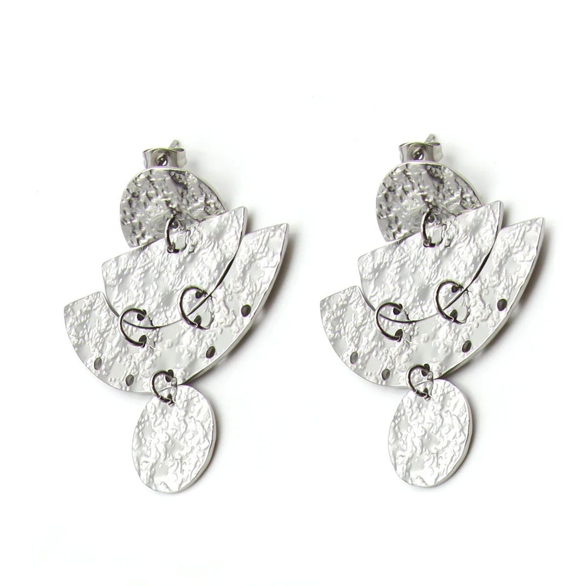 Aretes Acero Plateado Media Luna Egipcia Árabe