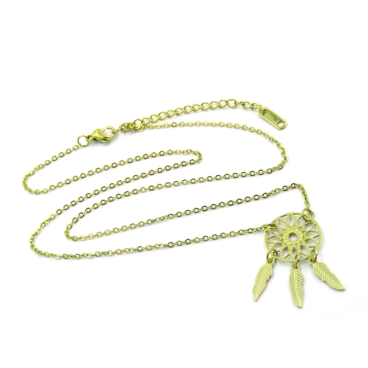 Collar Acero Dorado Atrapa Sueños Nativo