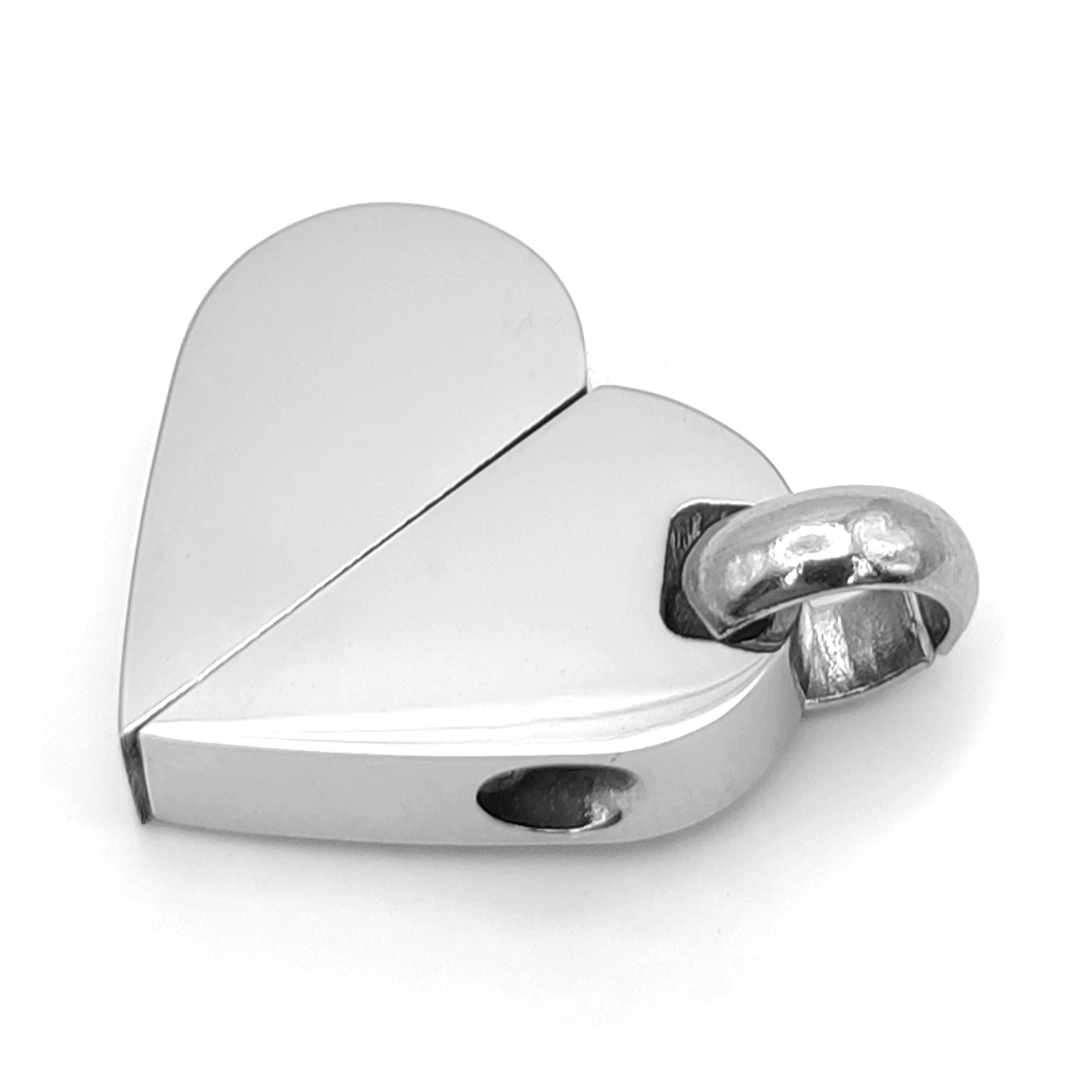 Dije Acero Plateado Corazon Placa Transformable Doble Uso