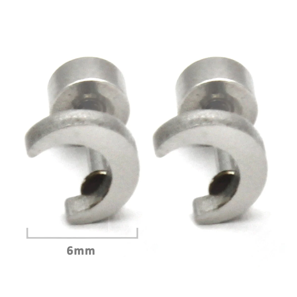 Aretes Tipo Broquel Dormilon Acero Plateado Mini Luna
