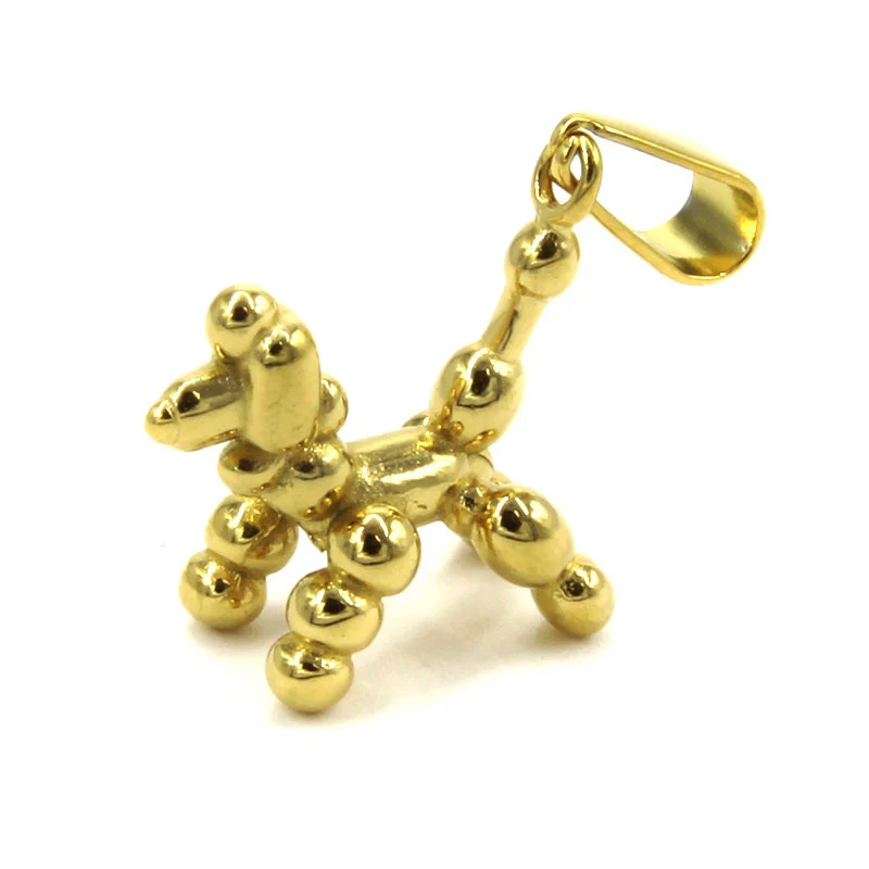 Dije Acero Inoxidable Dorado Perro Globo Globoflexia Cute