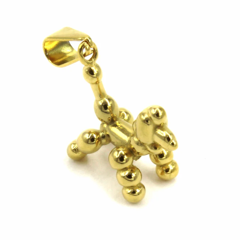 Dije Acero Inoxidable Dorado Perro Globo Globoflexia Cute