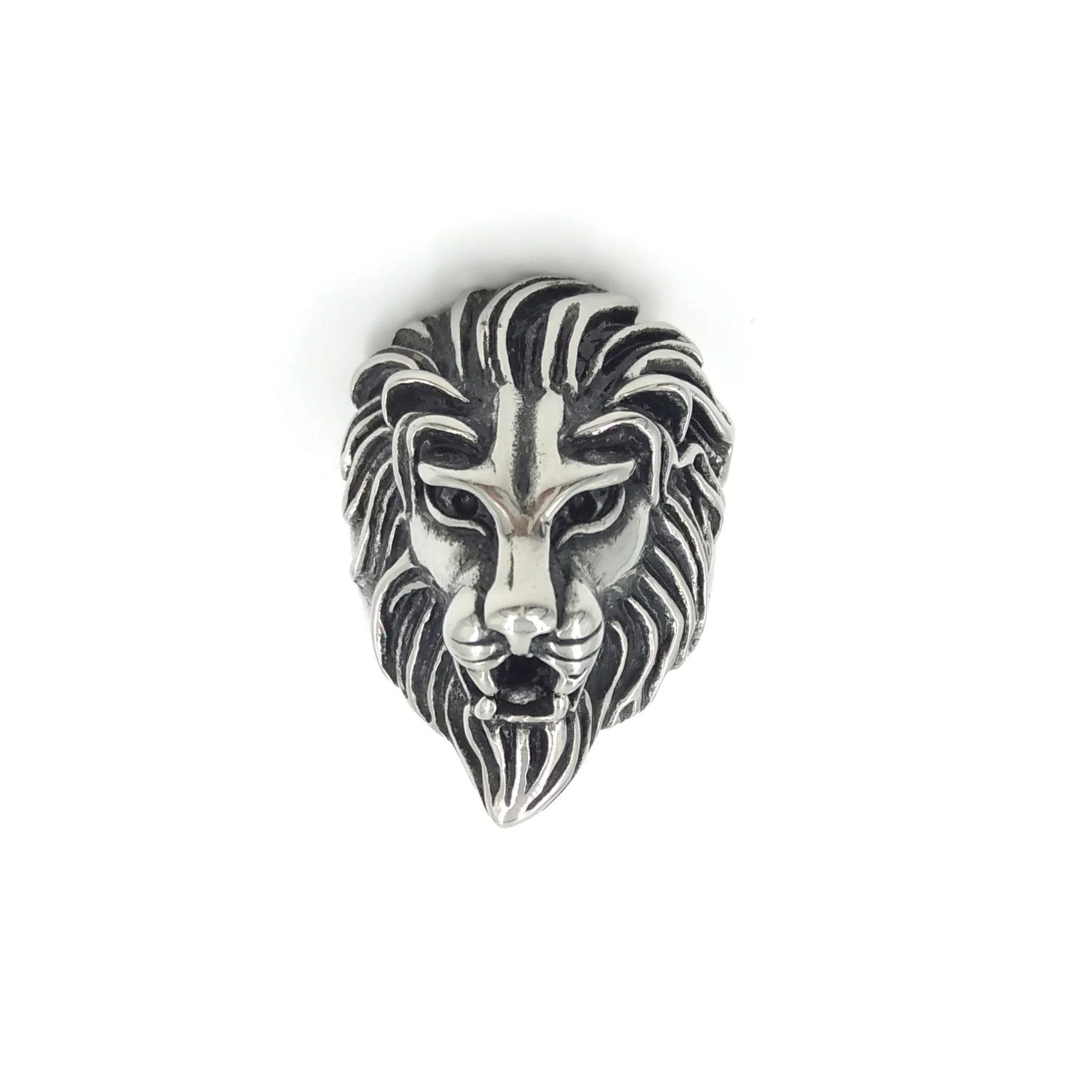 Anillo de Hombre Acero Cabeza de Leon Melena