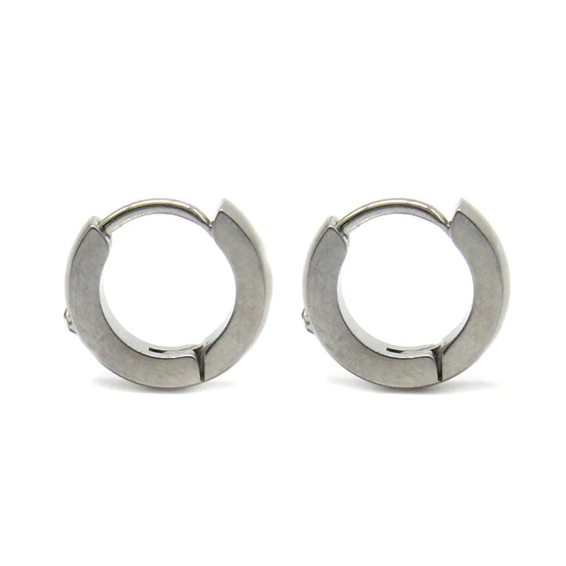 Aretes Tipo Arracada Lisa Niña Acero Plateado Cristal