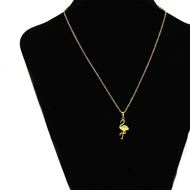 Set de Joyeria Acero Inoxidable Dorado Flamingo Flamenco