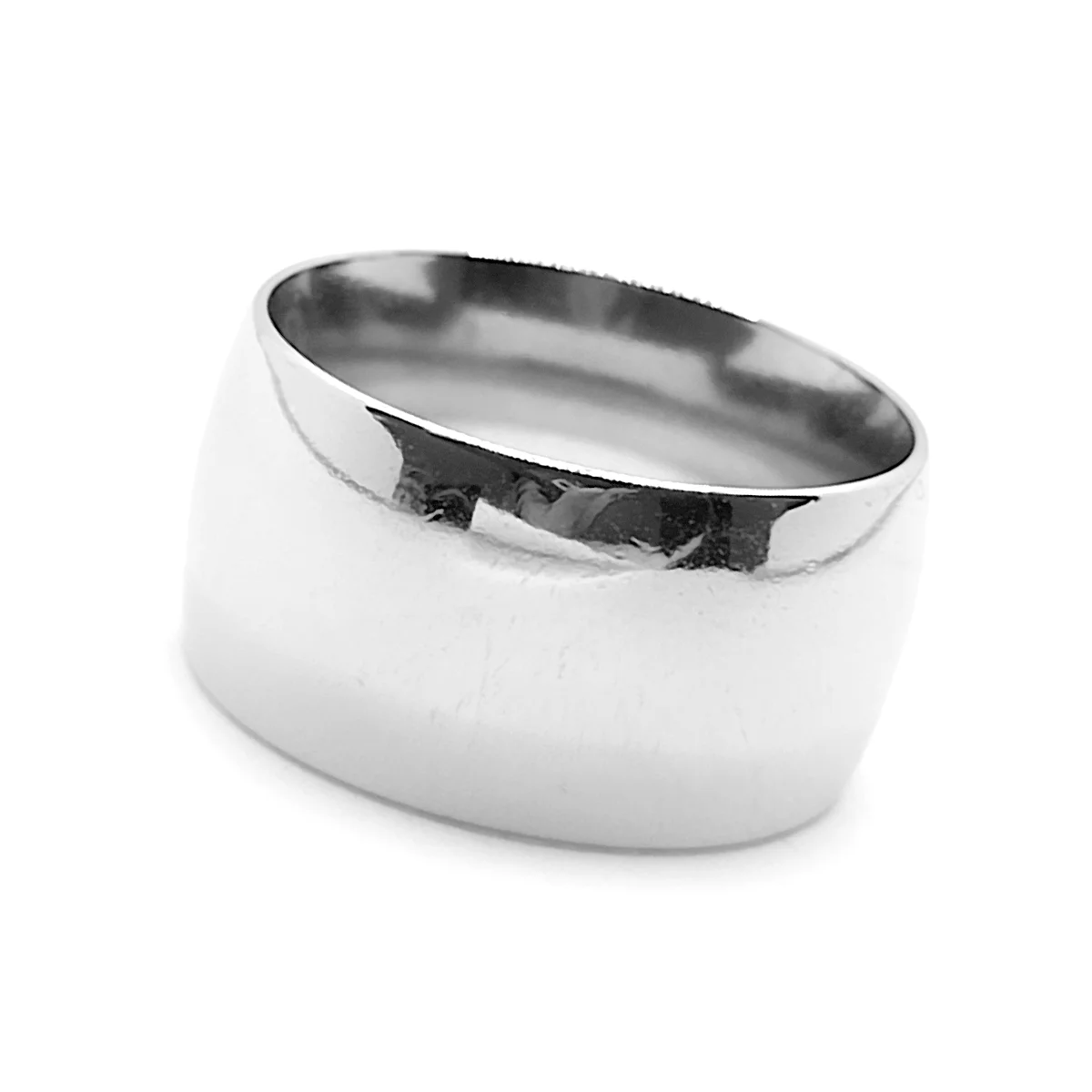 Anillo Acero Inox Plateado Argolla Gruesa Lisa 12 mm