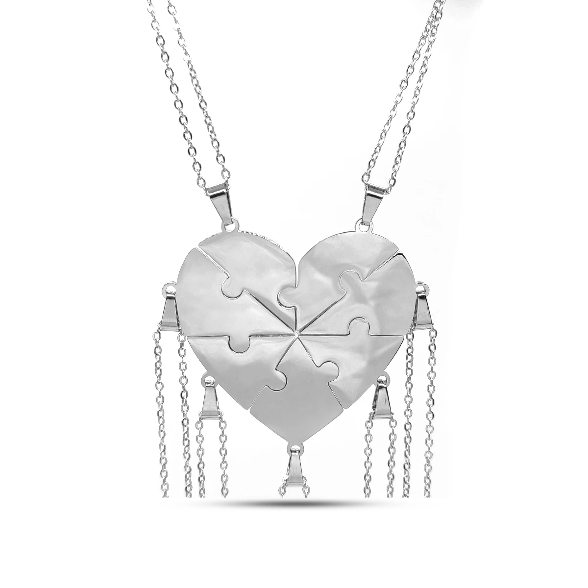 Collares Acero Corazón Partido Múltiples Piezas Amistad