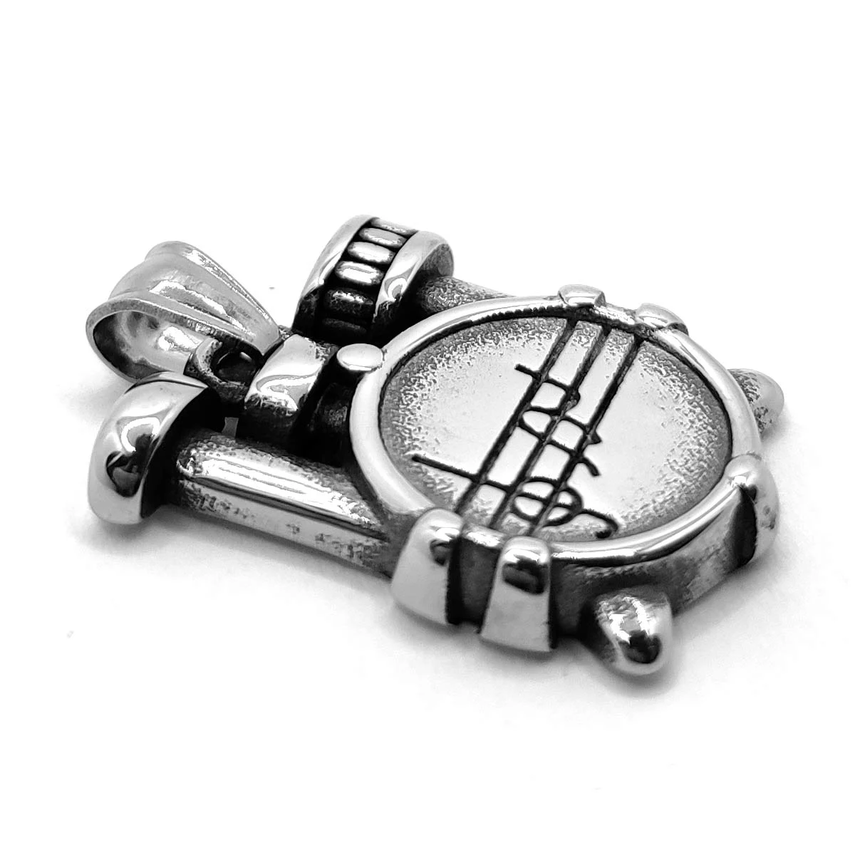 Dije Acero Inox Plateado Bateria Musical Instrumento