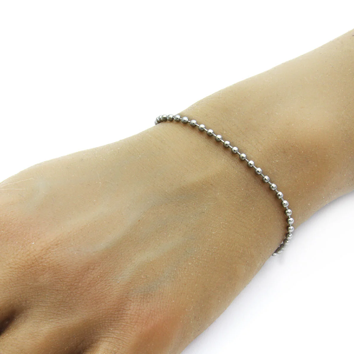 Pulsera Acero Inoxidable Plateado Eslabon Balin 2mm