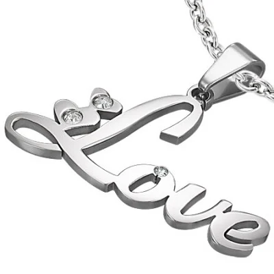 Dije de Acero Inoxidable Diseño Plabara LOVE