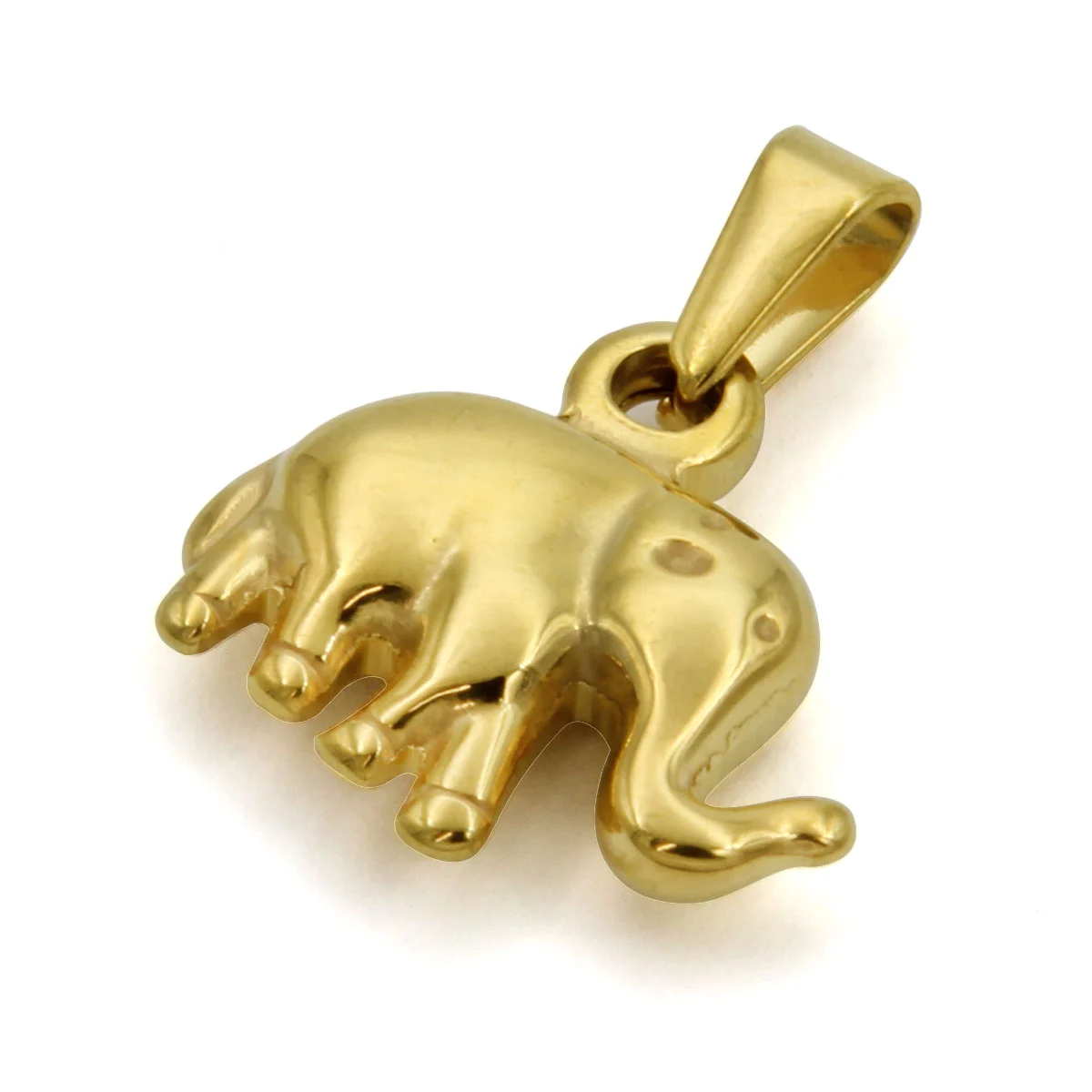 Dije Acero Dorado Elefante Amuleto Buena Suerte Sabiduria