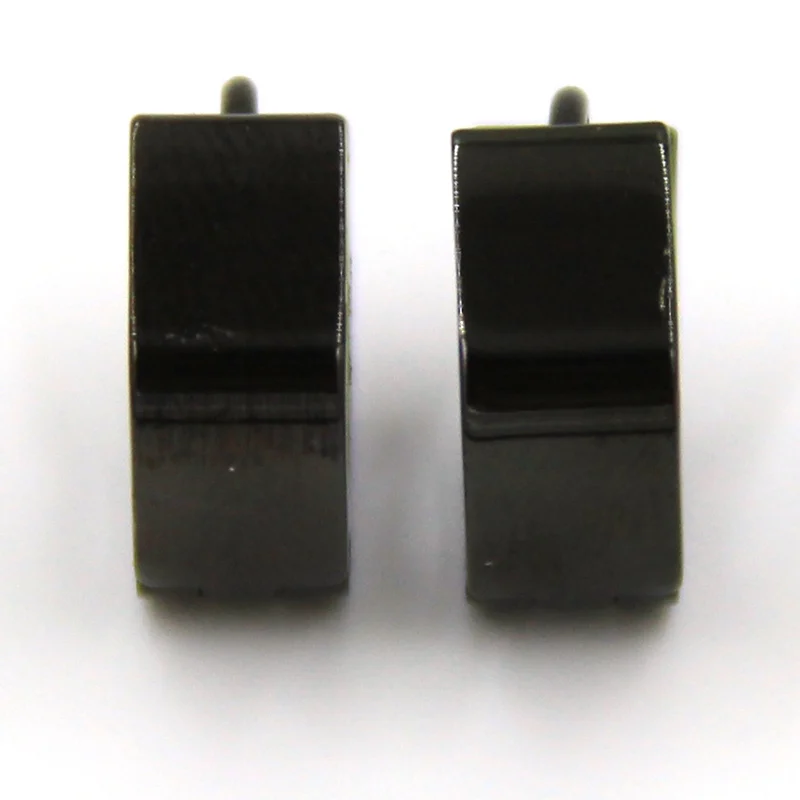 Aretes tipo Arracada Acero Negro Hexagonal