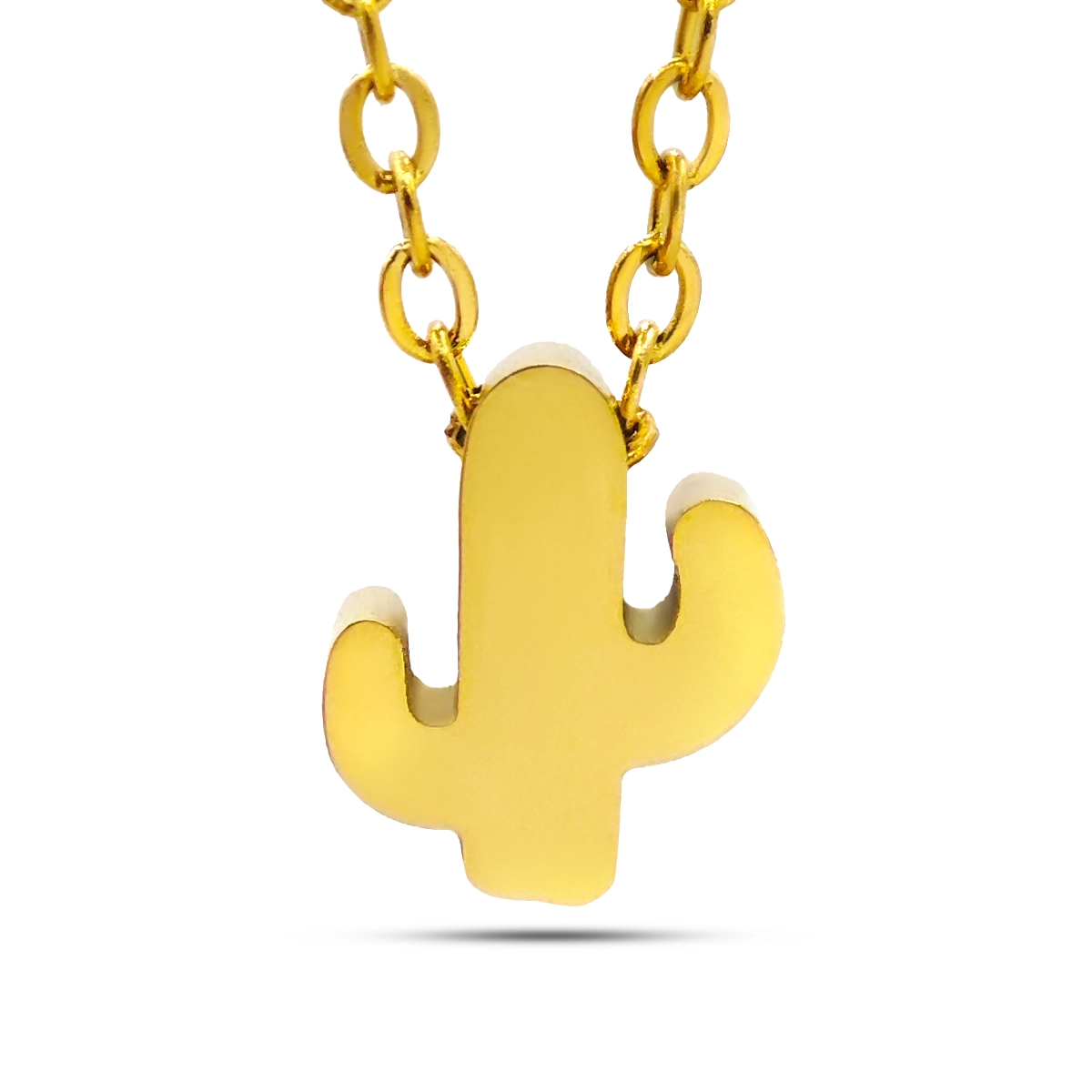 Collar Acero Inox Mini Cactus Sahuaro Liso 10 mm