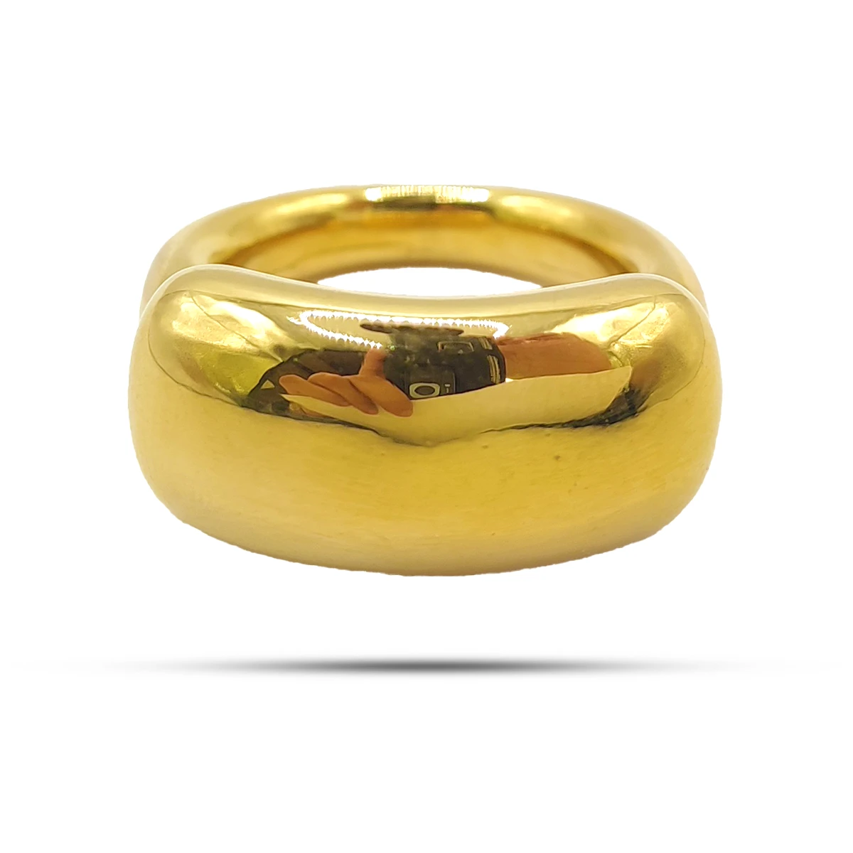 Anillo Acero Inox Rectangulo Chunky Grueso Elegante