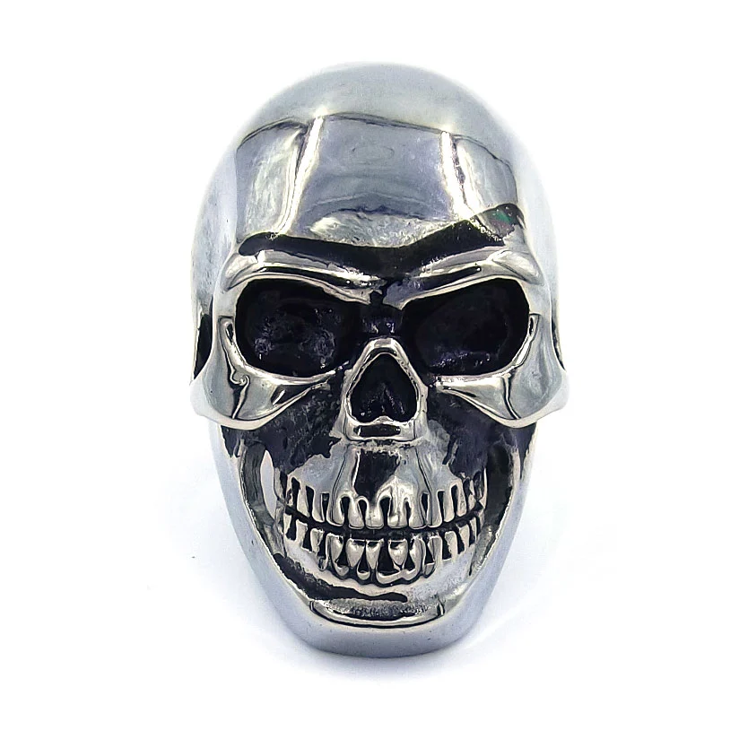 Anillo Acero Plateado Calavera Colossus Craneo Chopper