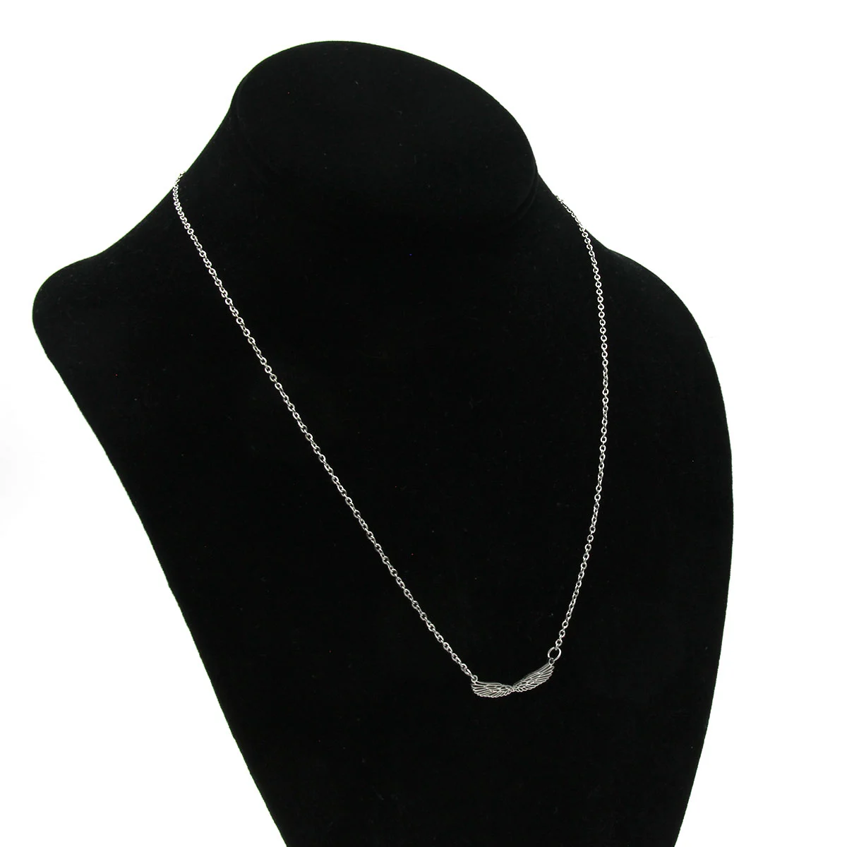 Set Joyeria Acero Plateado Alas Abiertas Angel Silueta