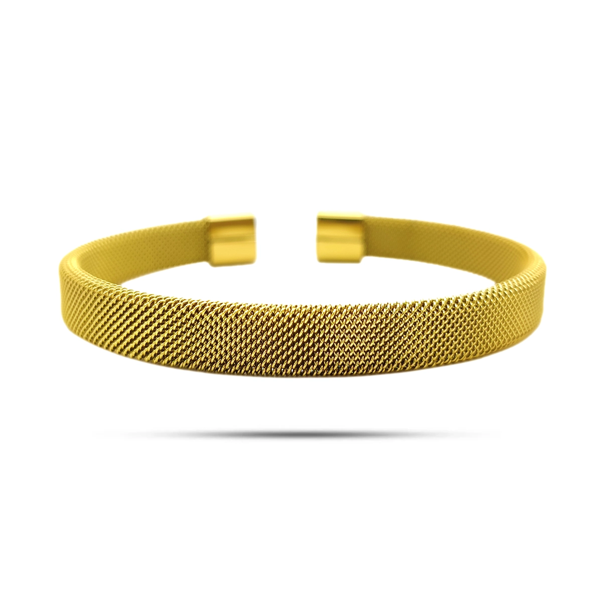 Pulsera Acero Brazalete Ajustable Malla Red Ancho