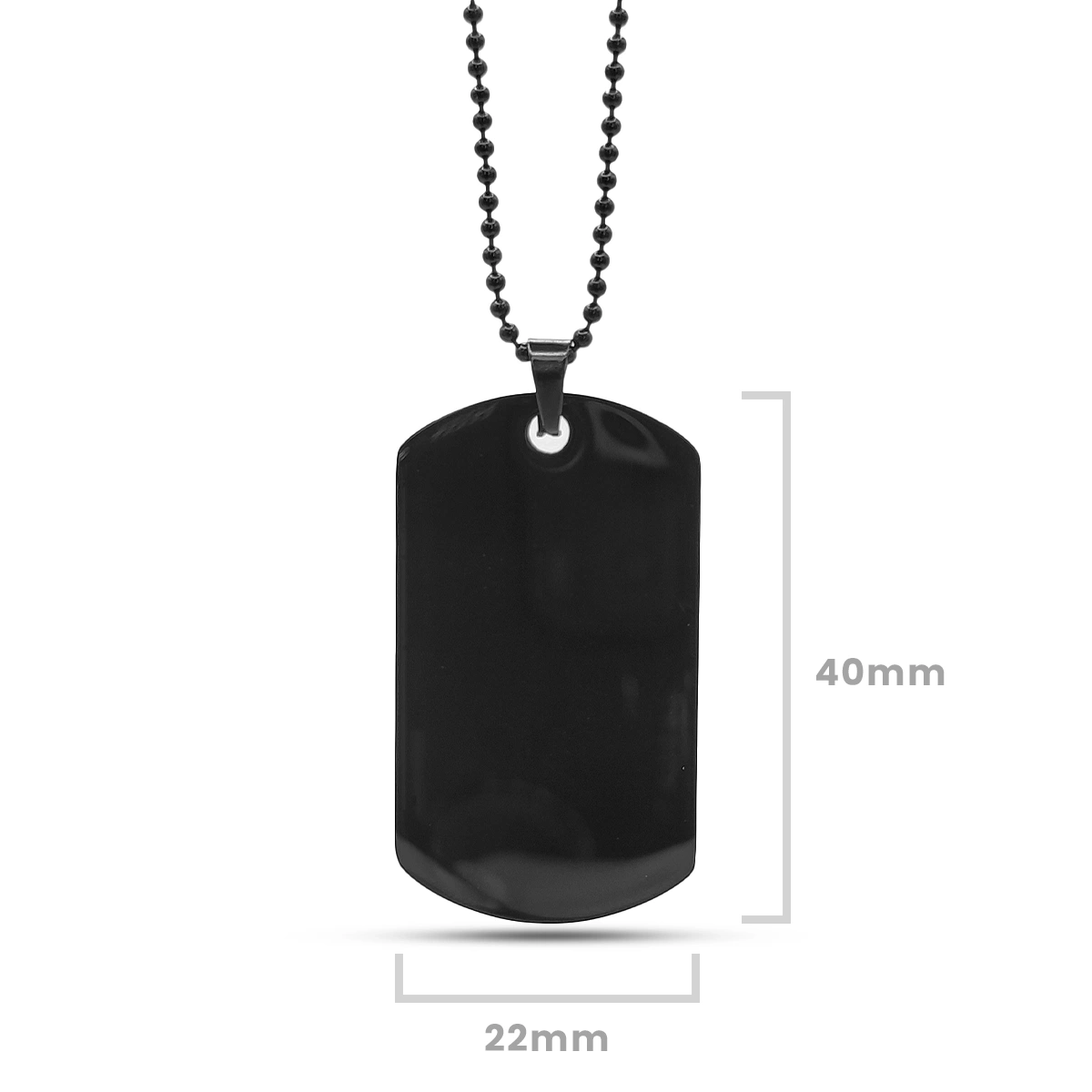 Collar Acero Placa Lisa Cadena Militar Para Grabado