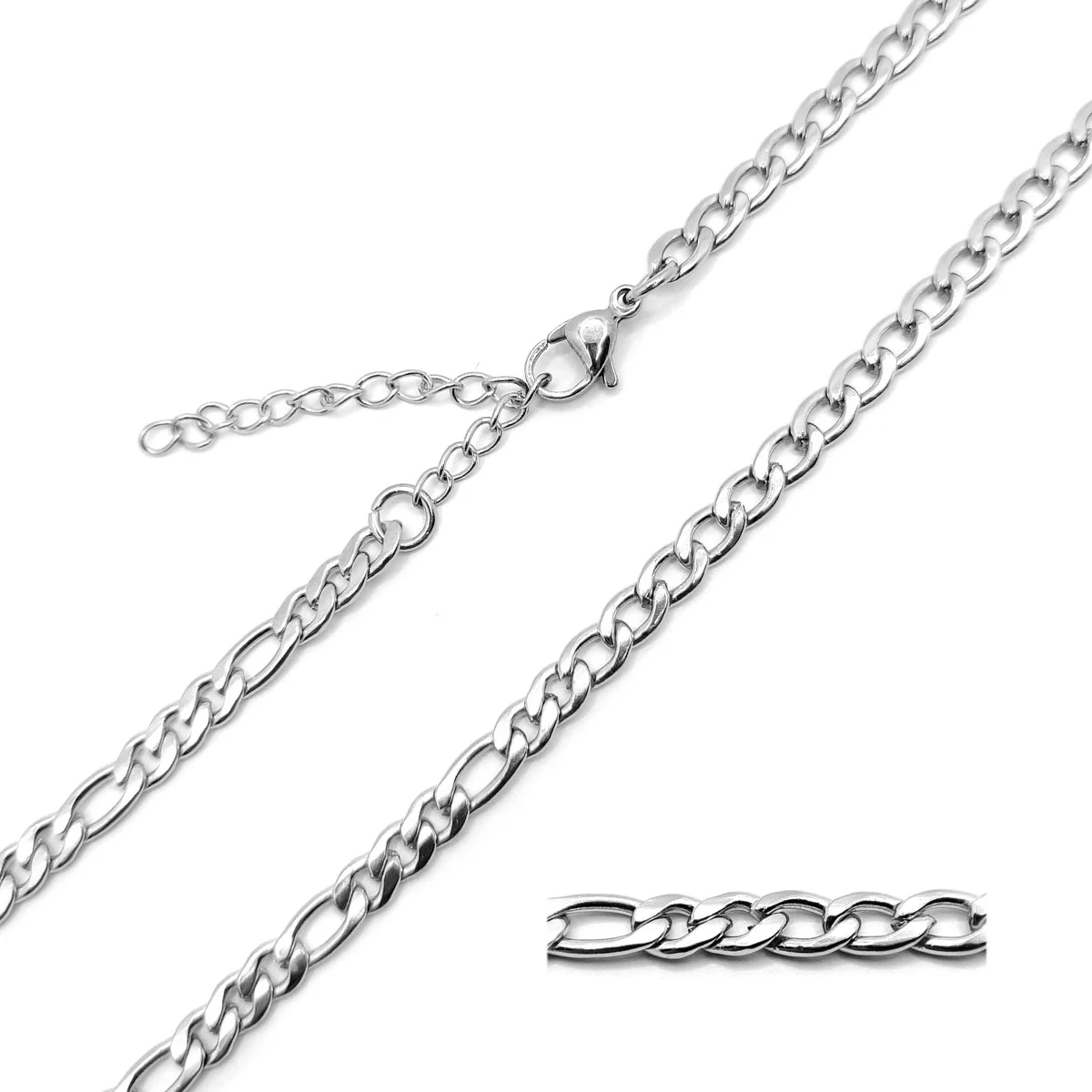 Cadena Acero Inox Plateado Tipo Choker Eslabon 3x1
