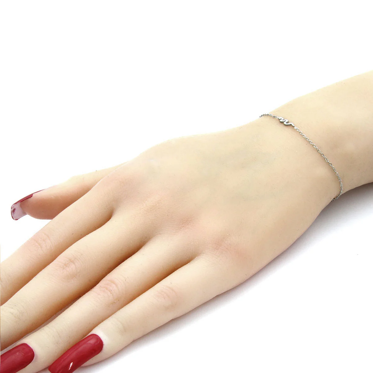 Pulsera Acero Inoxidable Plateado Mini Pulsera Serpiente