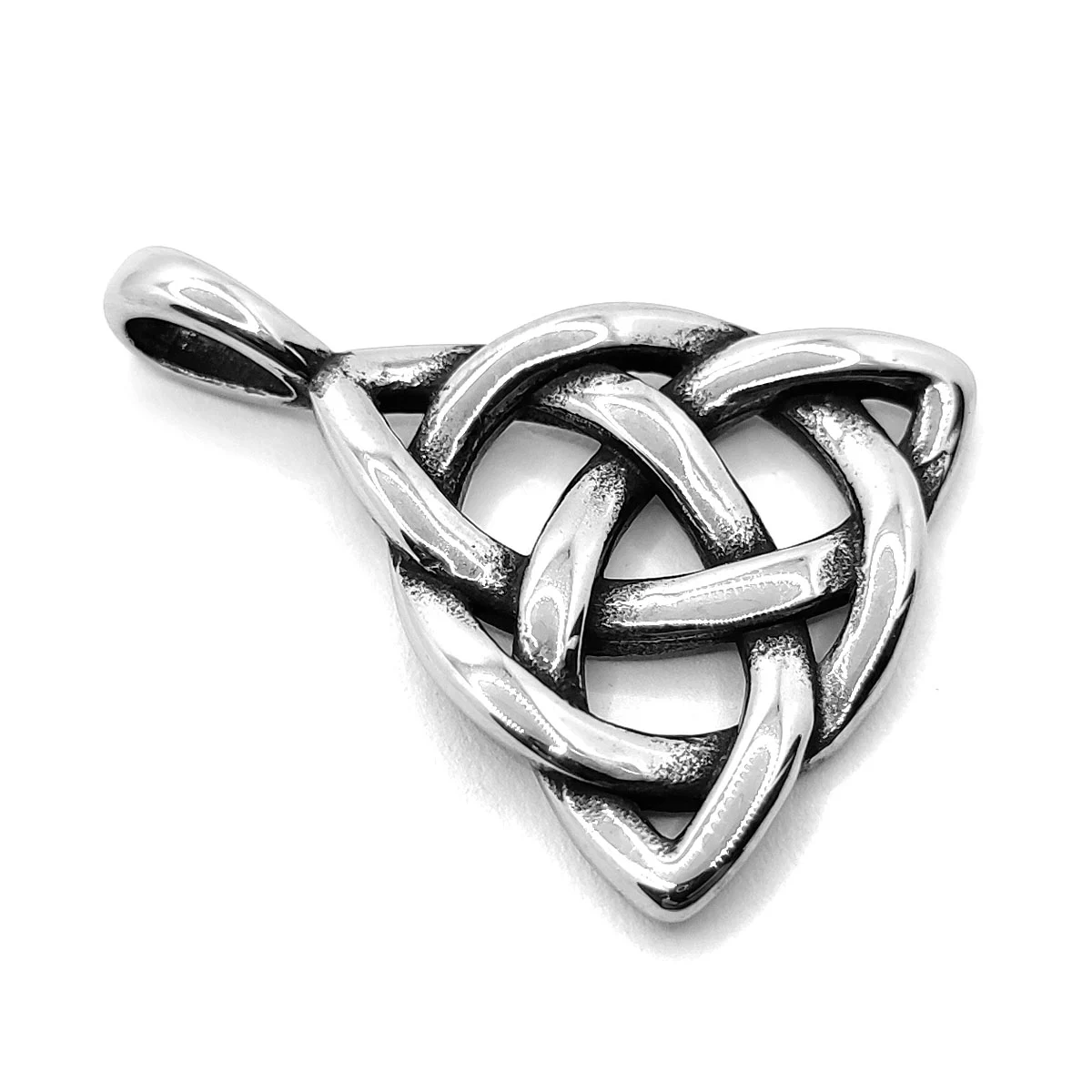 Dije Acero Inox Plateado Triada Triqueta Infinito Vida